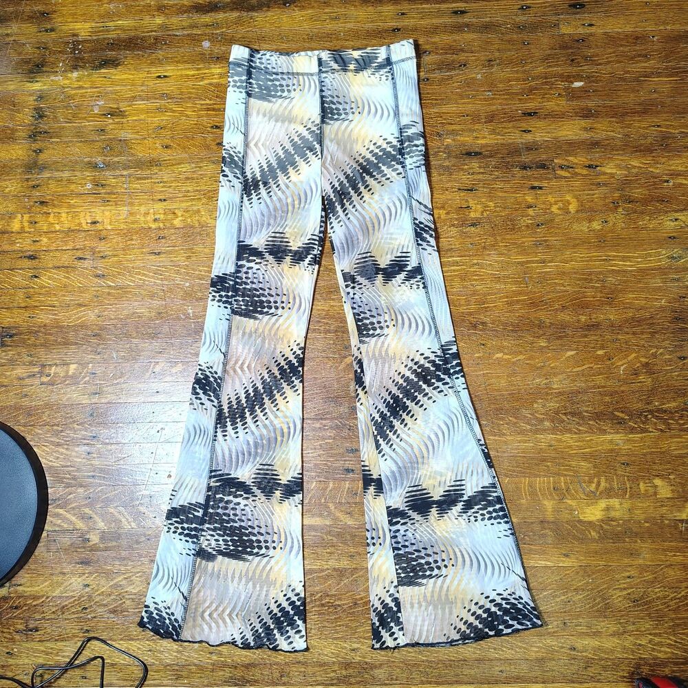 Trippy Flare Mesh Festival Raver Wear Pants Size Small/T686